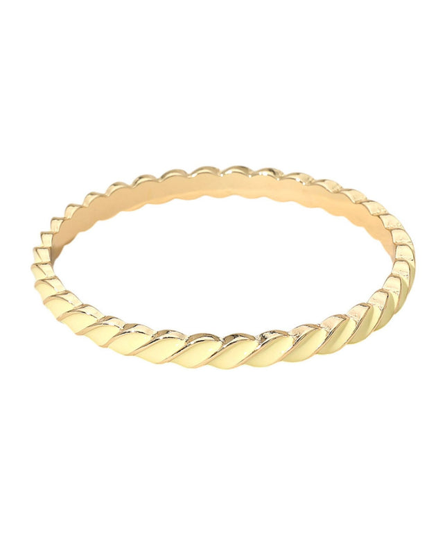 Enamel Inlay Twisted Hinged Bangle Bracelet
