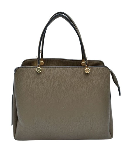 Solid Clutch Hand Bag With Gold Clasps