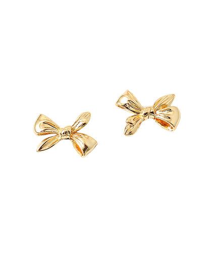 Metal Bow Stud Earrings