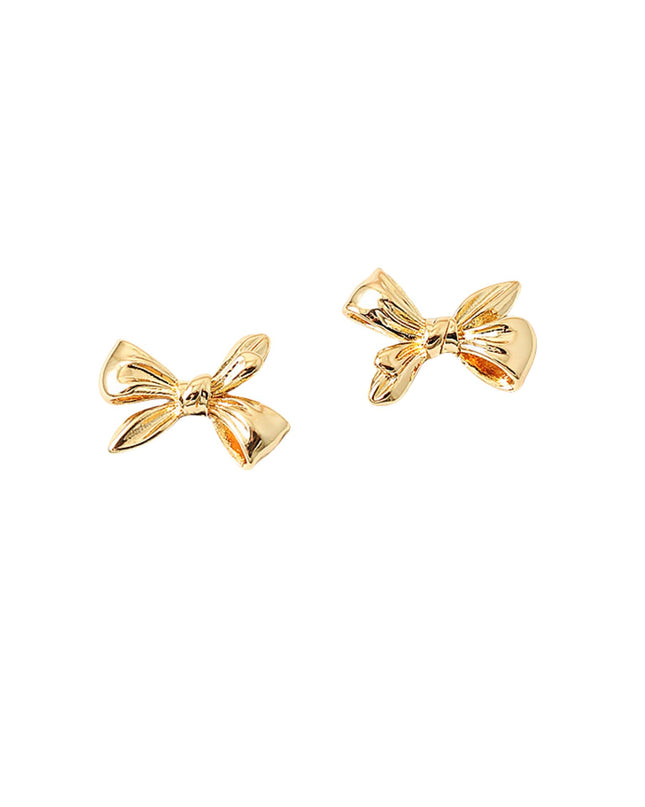 Metal Bow Stud Earrings