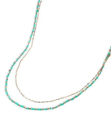 Ball Beaded Metal Chain Layered Gold Necklace