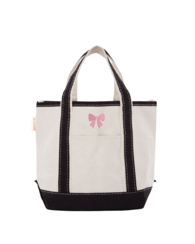 Single Icon Small Tote Personalized Handy Open Top Canvas Bag
