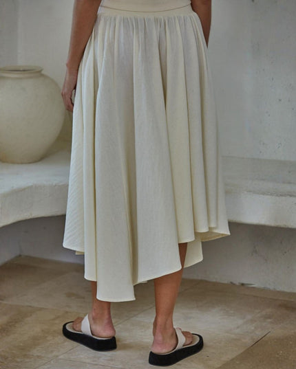 Aisling Elastic Ribbed Waist Midi Skirt