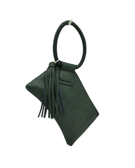 Braided Circle Handle Clutch Bag