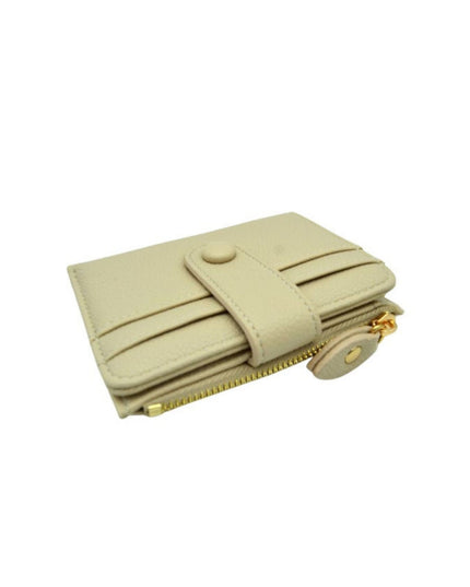 Zipper Button Card Holder Wallet