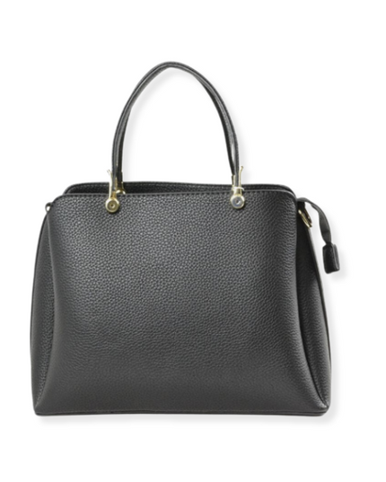 Solid Clutch Hand Bag With Gold Clasps