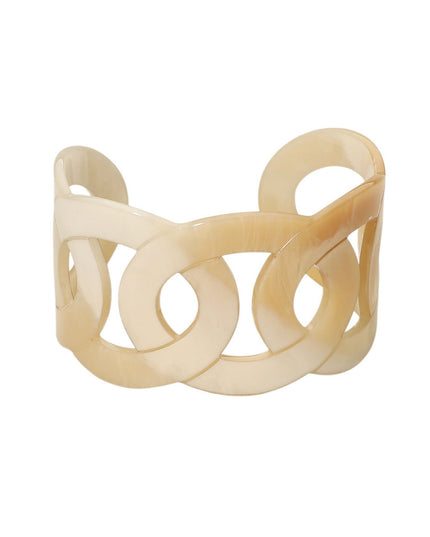 Marbled Resin Linked Open Cuff Bracelet