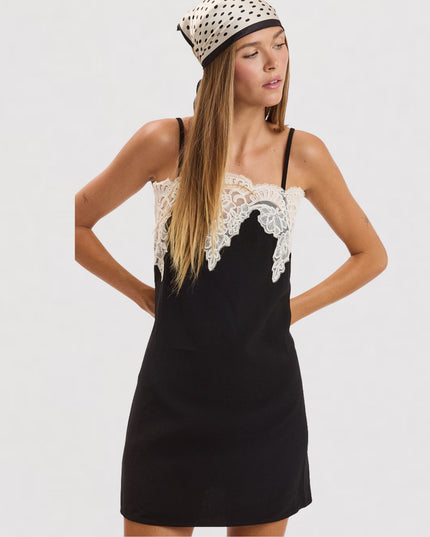 Top Lace Detail Mini Dress