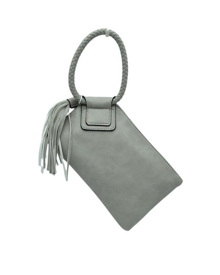 Braided Circle Handle Clutch Bag