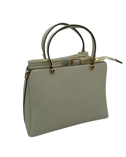 Solid Clutch Hand Bag With Gold Clasps
