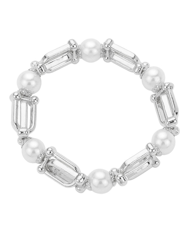 Pearl Metal Hardware Link Bracelet