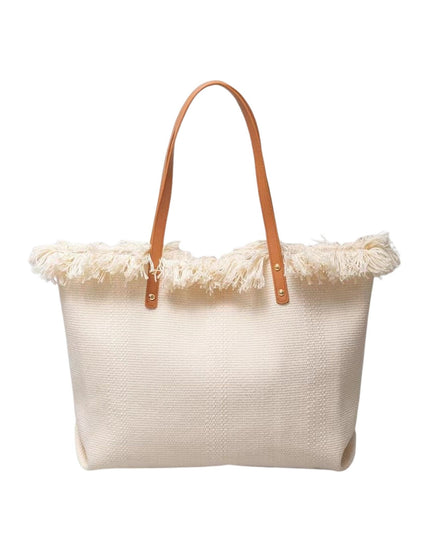 Fringe Edge Textured Tote Bag