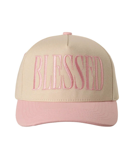 Blessed Lettering Embroidered Two Tone Trucker Hat