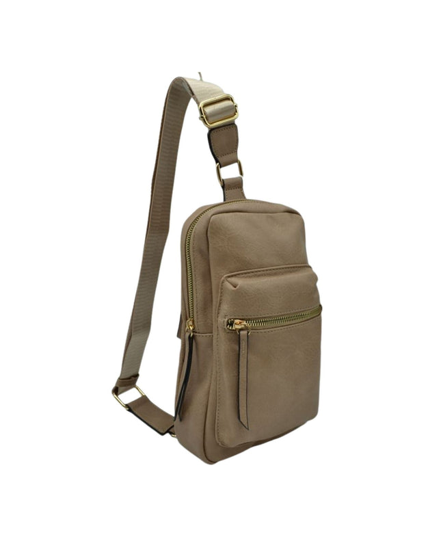 Single Strap Multi Zip Sling Bag