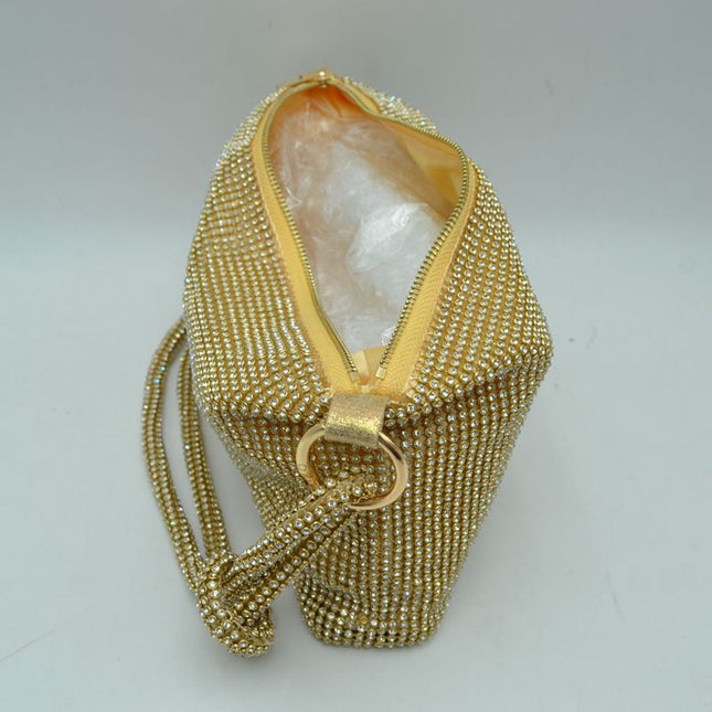 Knot Handle Sparkly Evening Shoulder Bag