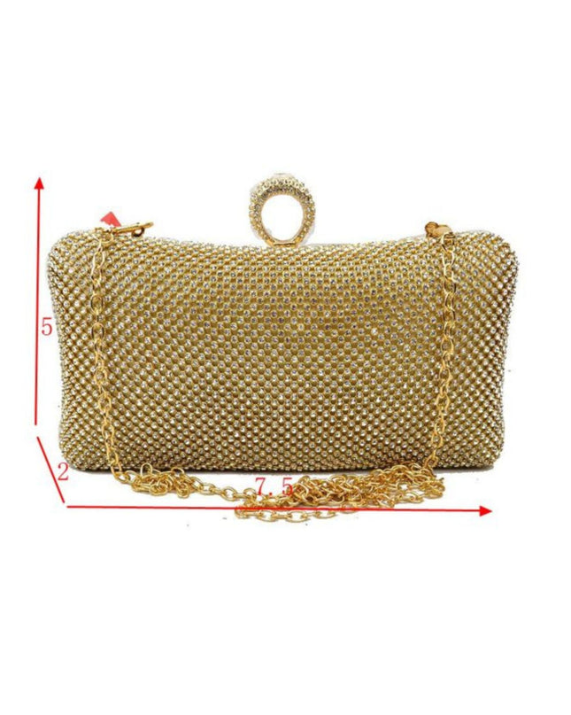 Rhinestone Studded Clutch Crossbody Evening Bag