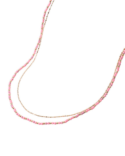 Ball Beaded Metal Chain Layered Gold Necklace