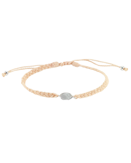Single Pearl Braided Cord Anklet