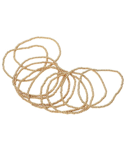 Metal Ball Bead Stretch 10 Bracelet Set