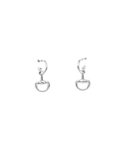 Metal Buckle Charm Small Hoop Earrings