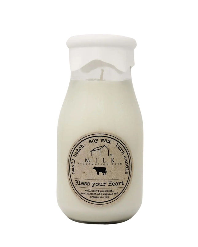 Bless Your Heart Milk Bottle Candle