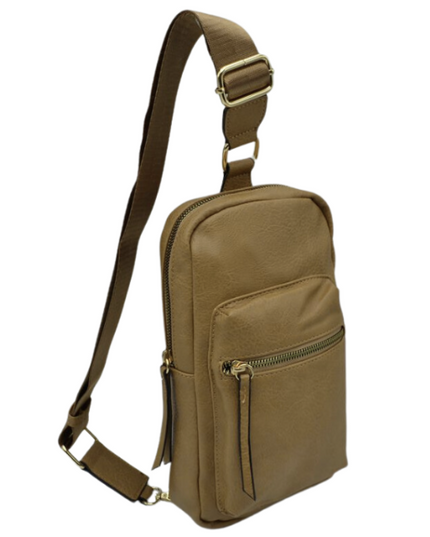 Single Strap Multi Zip Sling Bag