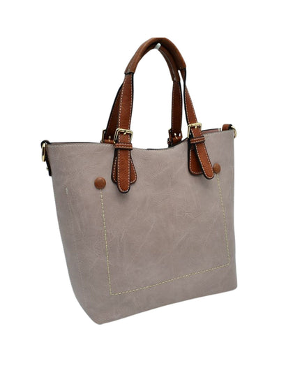 Brown Strap Front Pocket Handbag