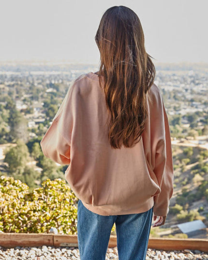 Around Town Crew Pullover Distressed Sweatshirt