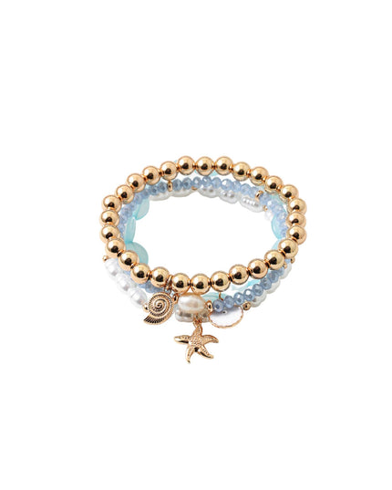 Multi Strand Sealife Charm Stretch Bracelet
