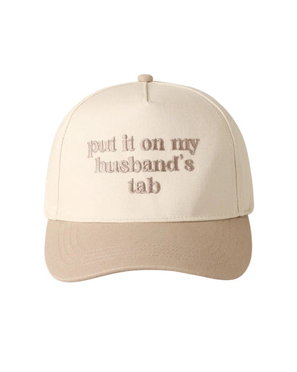 Put It On My Husband's Tab Embroidery Two Tone Trucker Hat