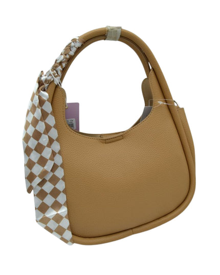 Checkered Scarf Wrapped Tote Bag