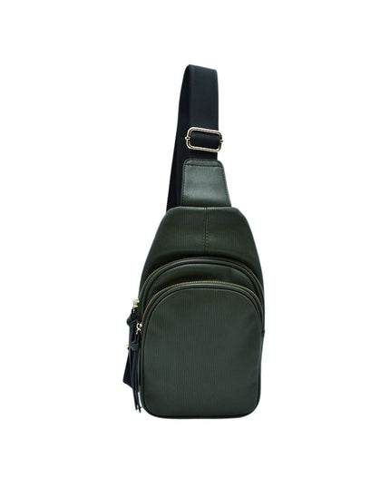 Ribbed Sling Crossbody Bag