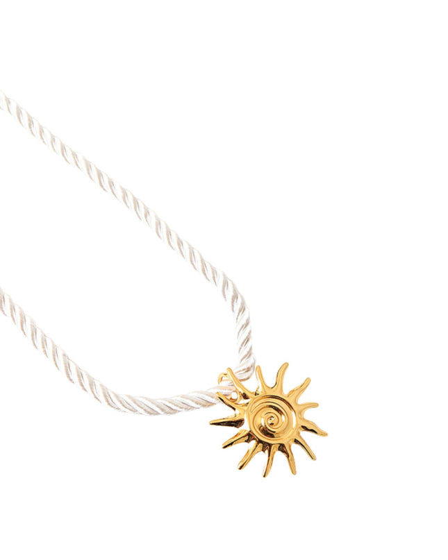 Gold Sun Twisted Rope Necklace