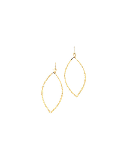 Open Marquise Hammered Metal Earrings