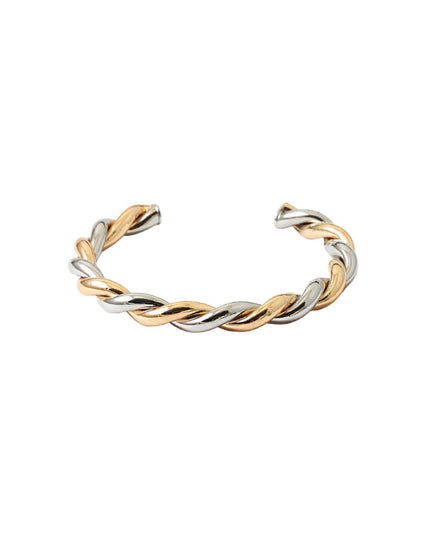 Two Tone Twisted Metal Cuff Bracelet