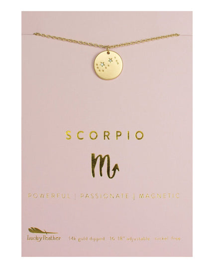 Zodiac Disc Gold Constellation Necklace