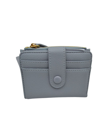 Zipper Button Card Holder Wallet