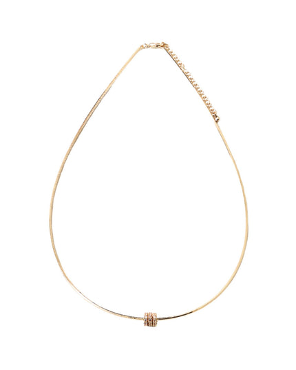 Triple CZ Cube Omega Chain Choker Necklace
