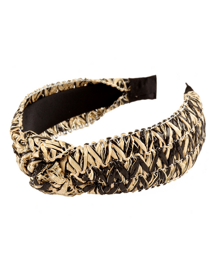 Knotted Two Tone Rattan Headband
