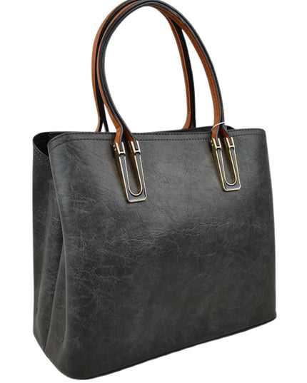 Chestnut Strap Shoulder Bag With Rustic Finish
