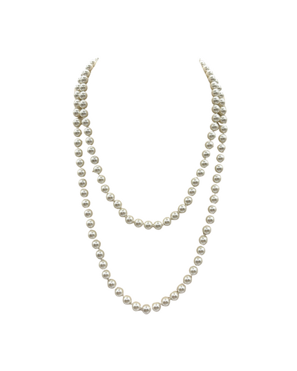 Knotted 8mm Pearl 48 Inch Necklace