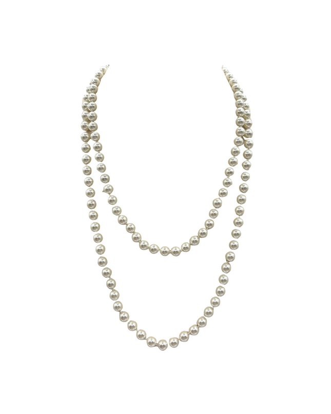 Knotted 8mm Pearl 48 Inch Necklace