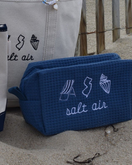 Salt Air Embroidered Boat Cosmetic Pouch