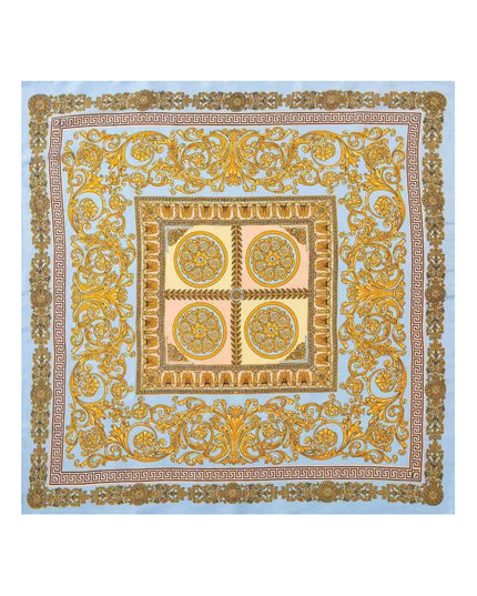 Ornate Baroque Medallion Print Square Bandana Scarf