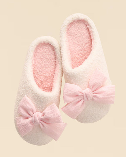 Blush Betty Bow Fuzzy Slippers