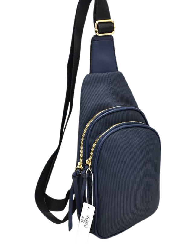 Ribbed Sling Crossbody Bag