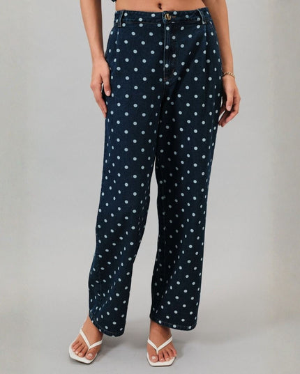Polka Dot Denim Jeans