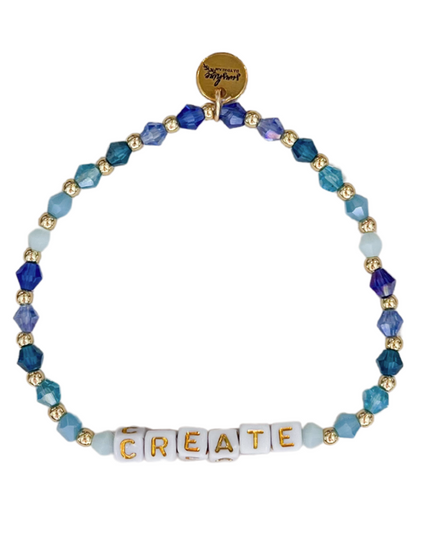 Create Blue Colorful Letter Block Bracelet