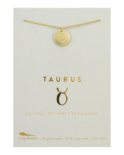 Zodiac Disc Gold Constellation Necklace