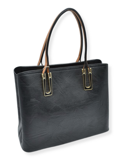 Chestnut Strap Shoulder Bag With Rustic Finish